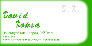 david kopsa business card
